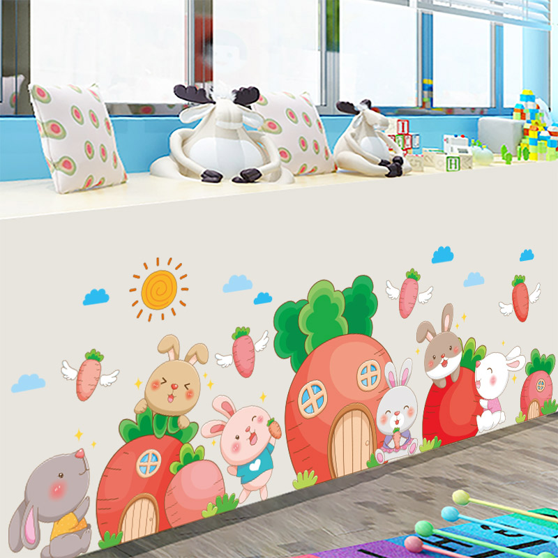 卡通动物幼儿园墙面装饰t品环创主题墙贴画儿童房卧室走廊教室布图片