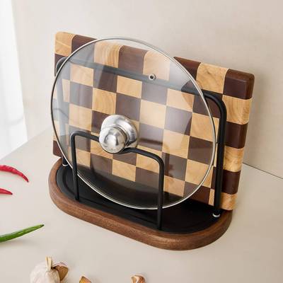 胡桃木中风放台面锅盖架厨房菜板置778砧板置物架子案古板收器纳