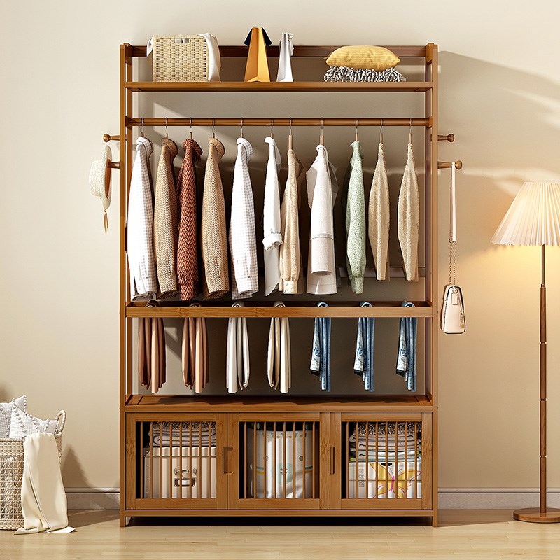 家用衣柜c卧室落地挂衣架室内不占空间衣帽架衣服收纳多功能置物