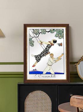 法式复古厅面客装饰画卧室书1房RKT桌镜面摆画创意镜子画A04