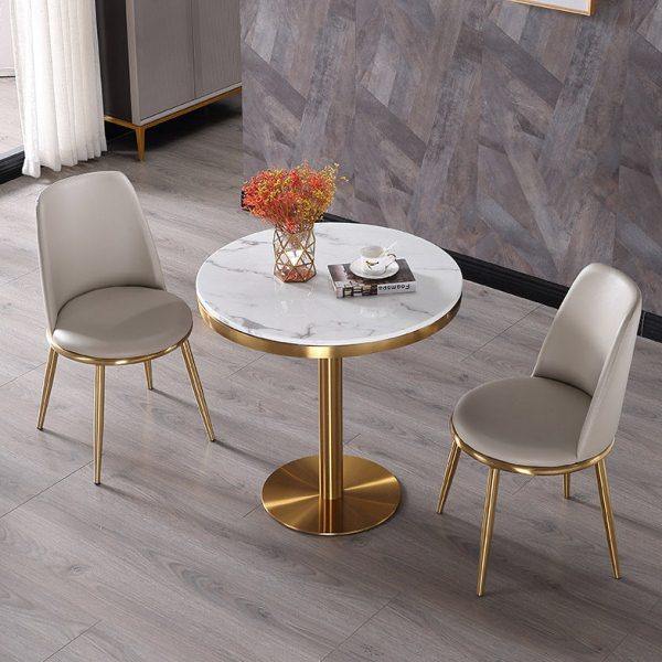 轻奢大理石洽谈桌椅组合咖啡厅阳台休闲餐桌商务休息区岩板小圆桌,住宅家具,大理石餐桌,淘宝优惠券,粉丝福利购,淘宝优惠卷