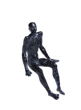 北欧现代简约金属人物摆件家居客厅书房J黑色铸铁艺术雕塑装饰摆