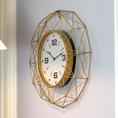 挂钟墙钟装 北欧简约创意轻奢几何个性 铁艺时钟大尺寸客厅时尚 饰表
