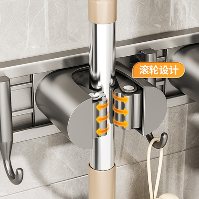 浴室卫生间专用拖把架免打孔固定可移动I壁挂式多功能置物架落地