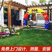 防腐木葡萄架户外碳化木葡萄架庭院露台凉亭花园爬藤架长廊架安装