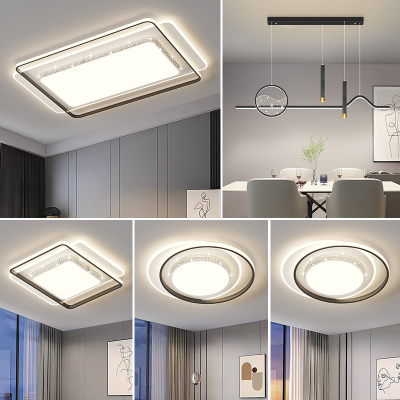 客厅灯现代简约大气大厅吸顶灯2024年新款北欧创U意水晶主卧室灯