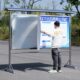 雨棚室内不锈钢户外移动宣传栏学校公告栏企业展板员工安全公示栏