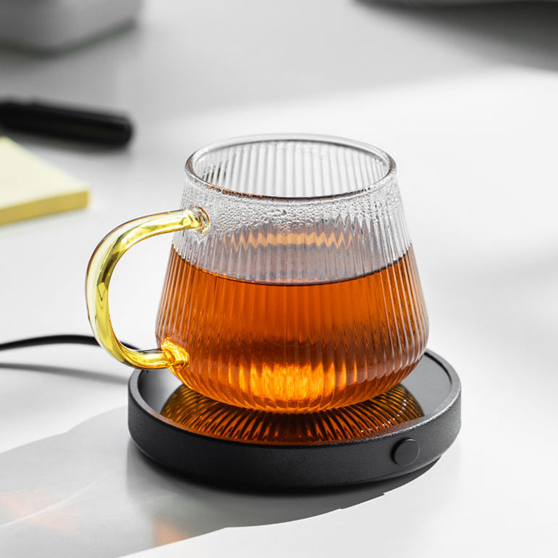 40度加热垫玻璃l杯加热器热牛奶杯早餐杯可调保温底座水杯恒温杯