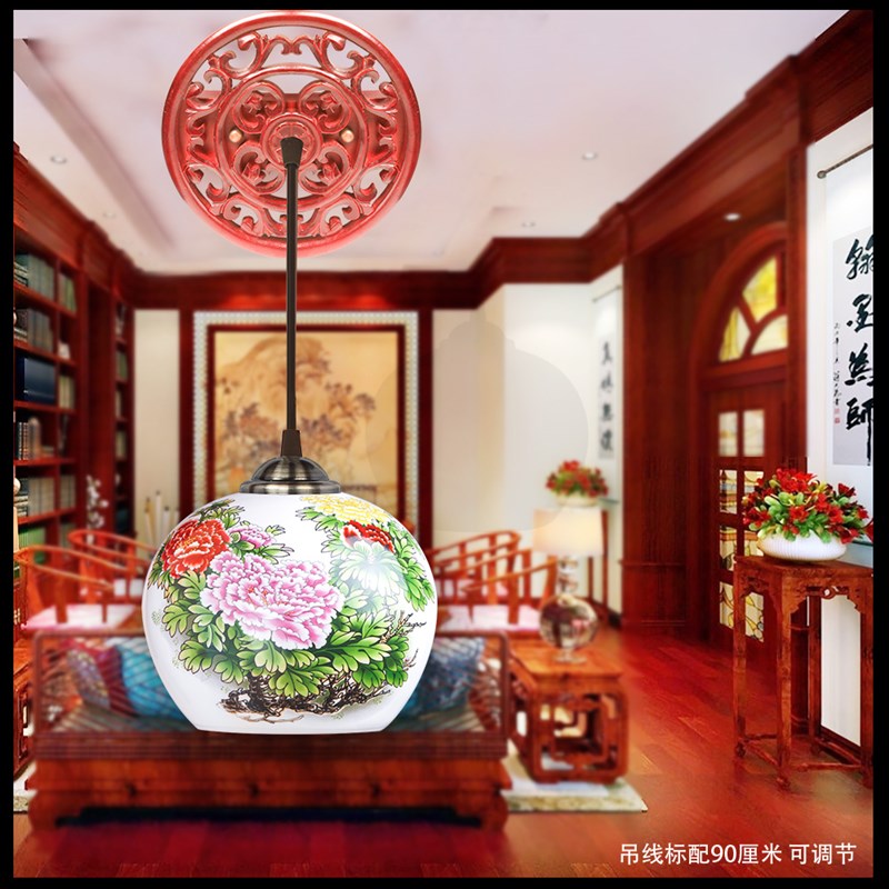 新中式吊灯 客厅灯具实木仿古餐厅灯简约现代P卧室复古中国风吊灯