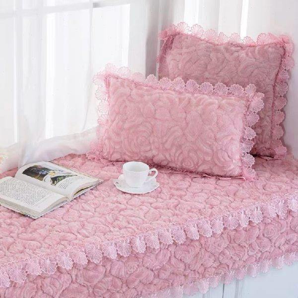 网红新款公主粉色落地飘窗垫子卧室阳台四季通用防滑窗台毛绒地毯,居家布艺,飘窗垫,淘宝优惠券,粉丝福利购,淘宝优惠卷