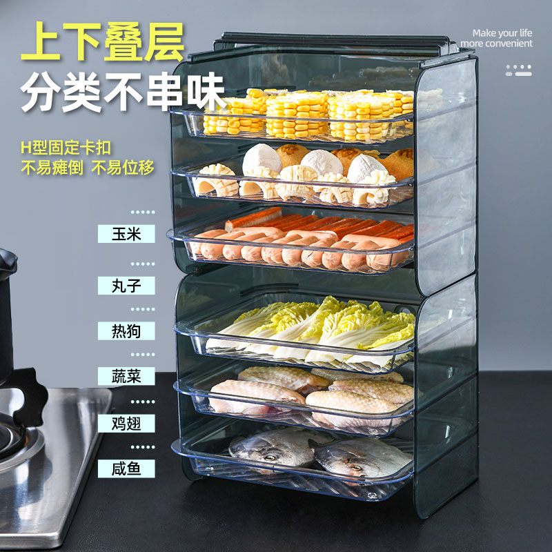 厨房备菜盘配菜盘j多层火锅盘子家用壁挂可叠加透明神器备餐盘配