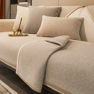 2024新款皮沙发垫子四季通用防滑座垫坐垫靠背套罩扶手盖布巾米色,居家布艺,沙发垫,淘宝优惠券,粉丝福利购,淘宝优惠卷