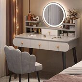 梳妆台卧室现代简约小型化妆台镜小户型化妆柜网红主卧简易化妆桌