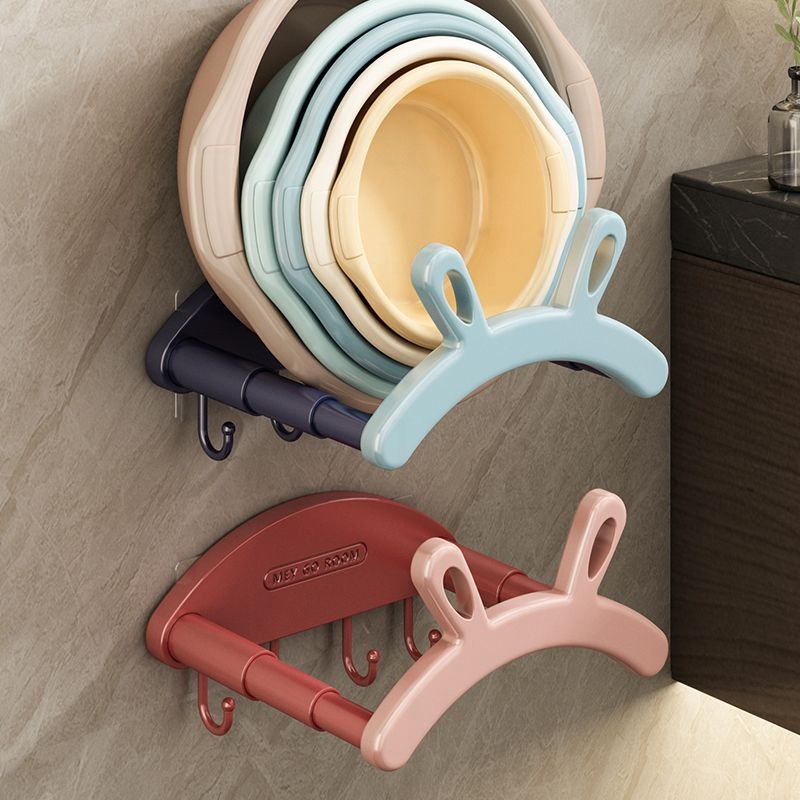 可伸缩壁浴室挂脸盆架免打孔置物架卫生间厕所洗澡脚X盆置物架神