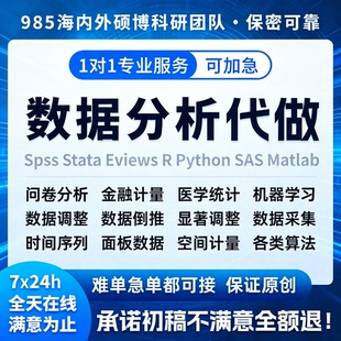 spss数据代分析帮做stata实证python医学meta统计学R语言amos处理