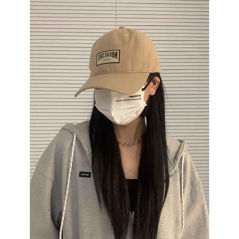 鸭舌帽子女情侣通款大头围软顶贴布新款复古百P搭遮阳弯檐棒球帽