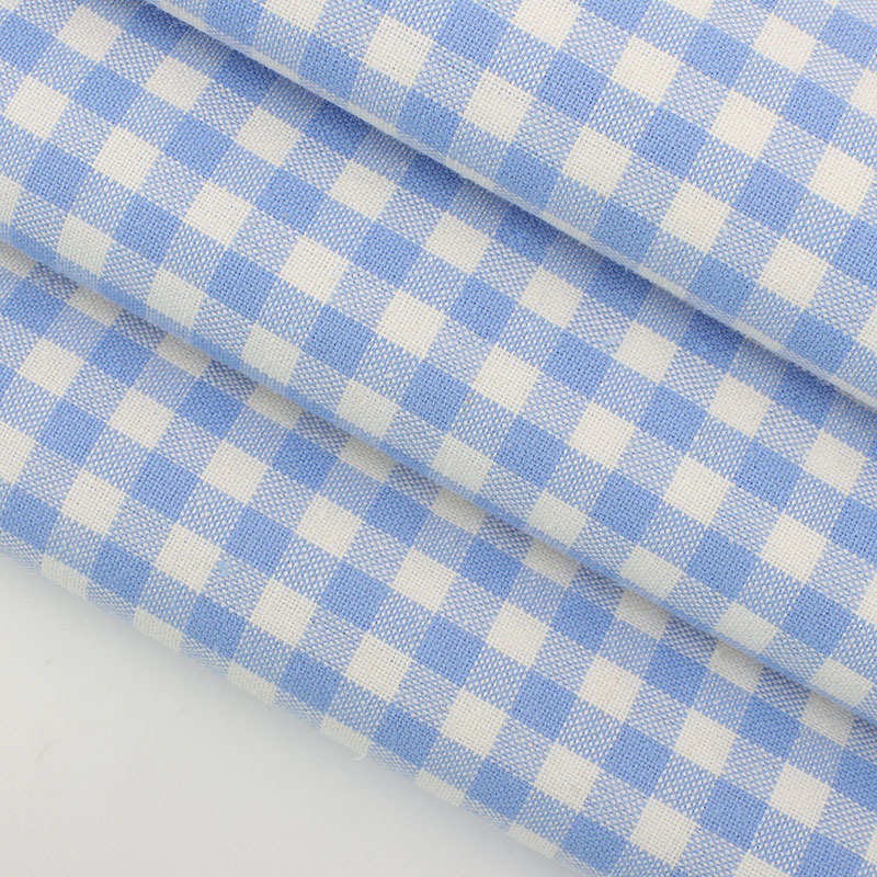 定制双股格子纯苎麻布料 婴孩枕套床垫尿Z垫棉麻布料