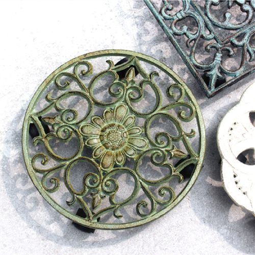 室外铸铁花盆f底盘托盘带轮户外花园阳台铁艺可移动花托花架花盆