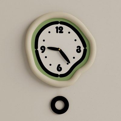 家庭可爱奶油现代极简风钟表钟摆挂钟2023新款卧室超静音免打孔钉,家居饰品,挂钟,淘宝优惠券,粉丝福利购,淘宝优惠卷