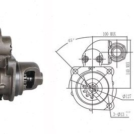 玉柴发动机北京佩特来原厂M93R3016SE汽车起动机启动马达