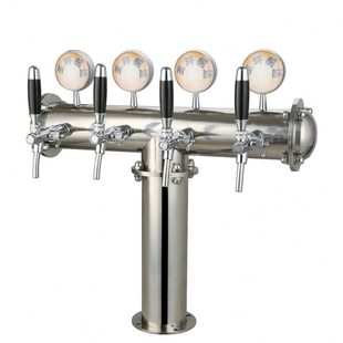 特万太博304不锈钢啤酒设备T型四孔带灯小酒柱端酒吧餐厅