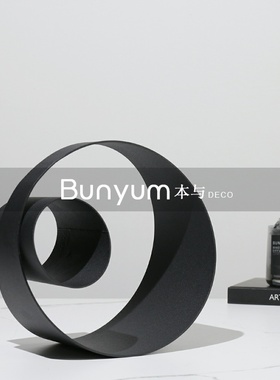 简约现代金d属几何创意艺术售楼处软装饰品家居样板房间工艺品摆