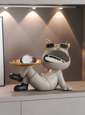 进门口玄关狗钥匙收纳摆件入x户鞋柜置物托盘轻奢装饰乔迁新居礼