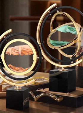 轻奢创意艺术流j沙画沙漏摆件客厅隔断柜酒柜办公室桌面家居装饰