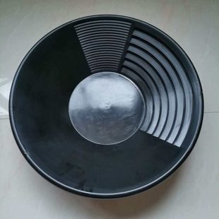 PP材质掏沙金圆盘手摇筛金沙盆洗金盆人工淘金盆黑色蓝色绿色红色