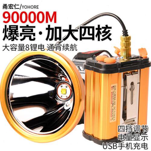 激光炮P100分体头灯强光充电超亮头戴式户外钓鱼灯超长续航8锂电