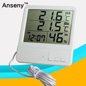 家用带温度探头 高精度数显电子温湿度计 室内外双显大屏幕 包邮