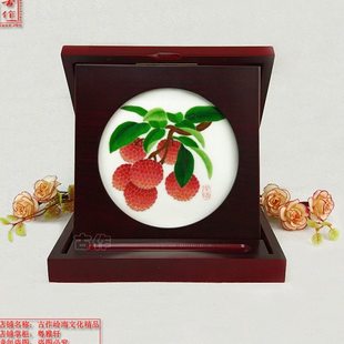 广绣粤绣 广府文化 广州特色 纯手工刺绣摆件 红荔枝