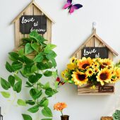 田园复古木质壁挂花盆花架墙饰挂件创意悬挂花篮家居墙面装 饰花器