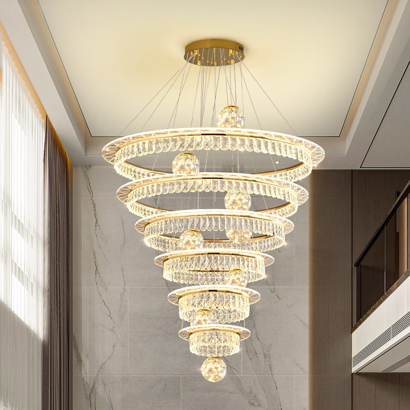 别墅挑空客厅吊灯轻奢现代loft公寓楼梯吊灯20P25新款复式楼大吊