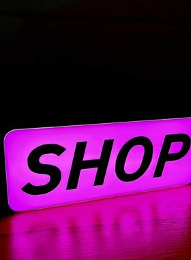 阿全110904定制夜晚气氛霓虹灯装饰发光迷你立体桌面摆摊展示灯箱