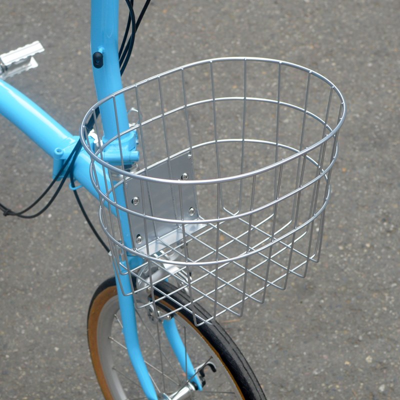 大小布折叠自行车d7d10p8快拆车篮子车L筐子圆形菜篮宠物蓝购物蓝