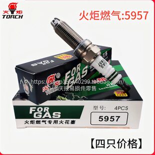 火炬油气两用天燃气火花塞5957悦动朗动 K2/K3瑞虎3艾瑞泽5福瑞迪