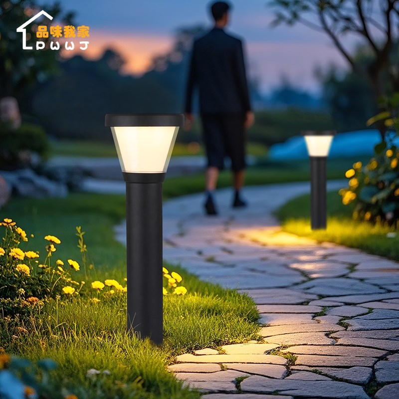 太阳能草坪灯家用户外防水t露台花园别墅花坛庭院灯装饰院子草地