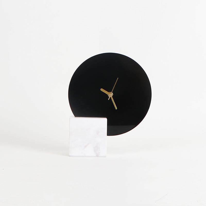现代简约大理石座钟装饰摆样板房书桌客厅酒柜餐边柜软装饰品陈列