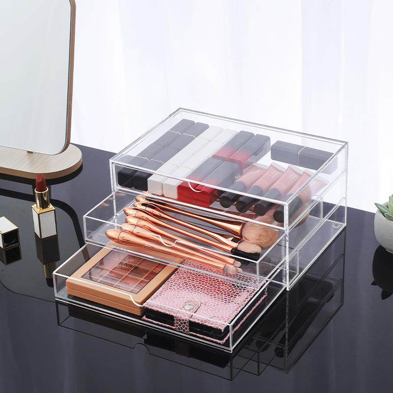 透明抽屉式亚克力三层收纳盒办公室书桌文具首饰整理盒储物柜大号,纺织面料/辅料/配套,纺织机械配件,淘宝优惠券,粉丝福利购,淘宝优惠卷