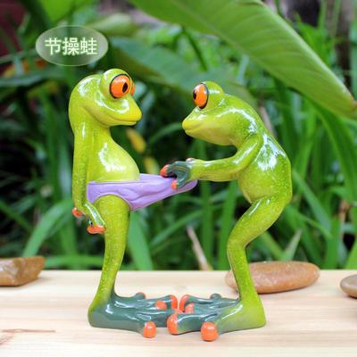 节操蛙新款新奇特树脂工艺品学生生日送礼青蛙摆件奇葩礼品6082