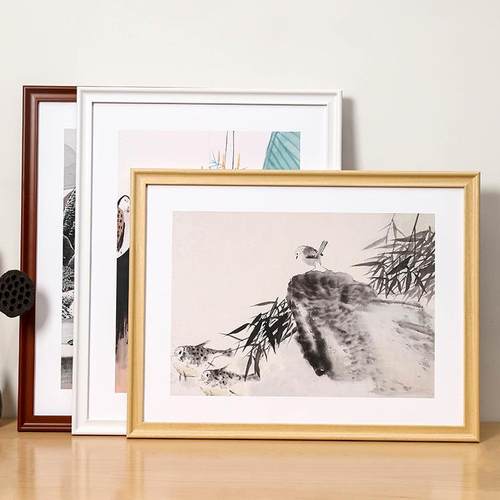 中式大画框挂墙相框装裱A3海报4k相框24素描外框画框可来图做