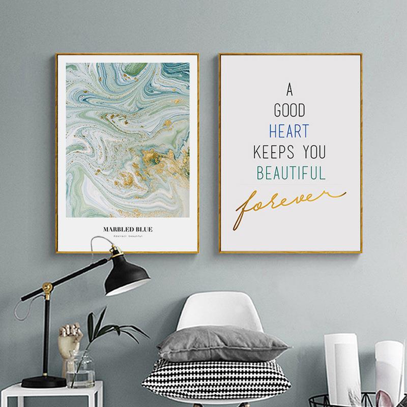 翡冷翠 北欧抽象装饰画现代客厅字母沙发背景墙三联挂画卧室壁画