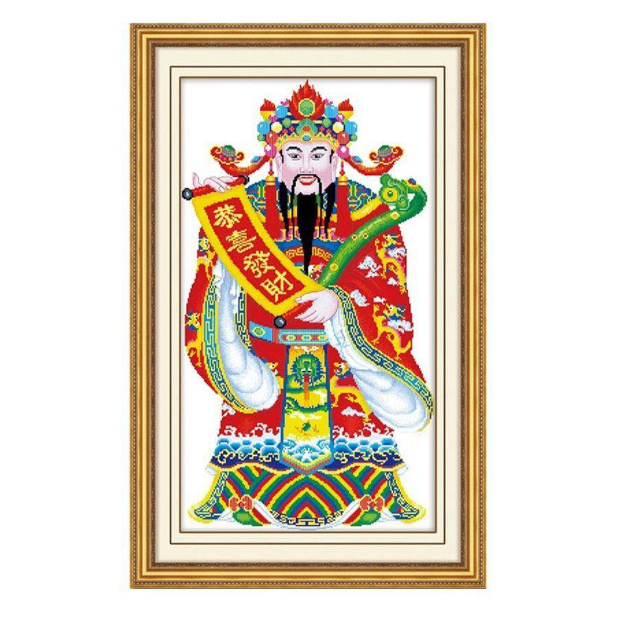 新款5d钻石画恭喜发财财神爷十字绣客厅满钻 点贴钻砖石秀