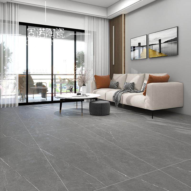 微水泥瓷砖客厅灰色仿古砖600x1200地砖连锁店哑光素色质感工