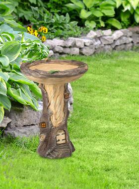 现货花园装饰树指工艺品浣熊公鸡向日葵园艺蜂鸟喝水喂食树脂摆件