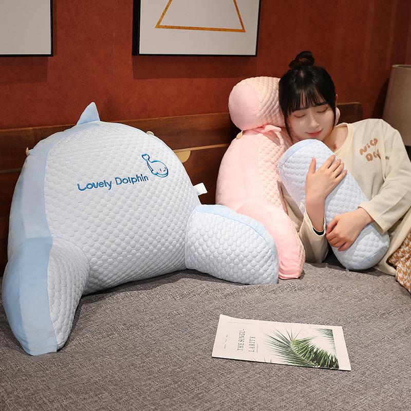 冰丝豆绒护腰床头靠垫软包护腰靠枕大靠背床靠枕头床上抱枕靠背枕