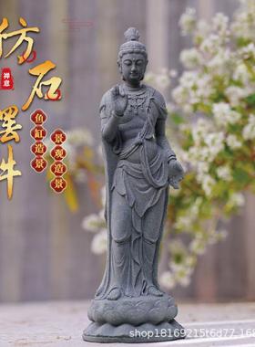 佛像鱼缸造景摆件院子假山盆景花盆微景观生态水族箱鱼池装饰禅意