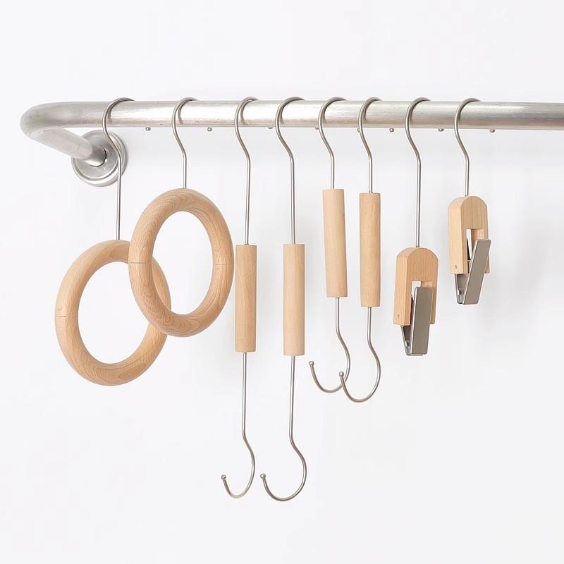 服装店长S钩配件道具衣服挂钩木质S型实木长s勾子装饰衣挂钩