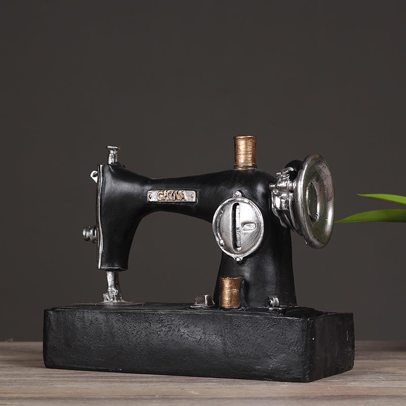 复古做旧缝纫机客厅房间装饰品摆件酒吧店铺咖啡厅摆设装饰工艺品